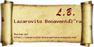 Lazarovits Bonaventúra névjegykártya